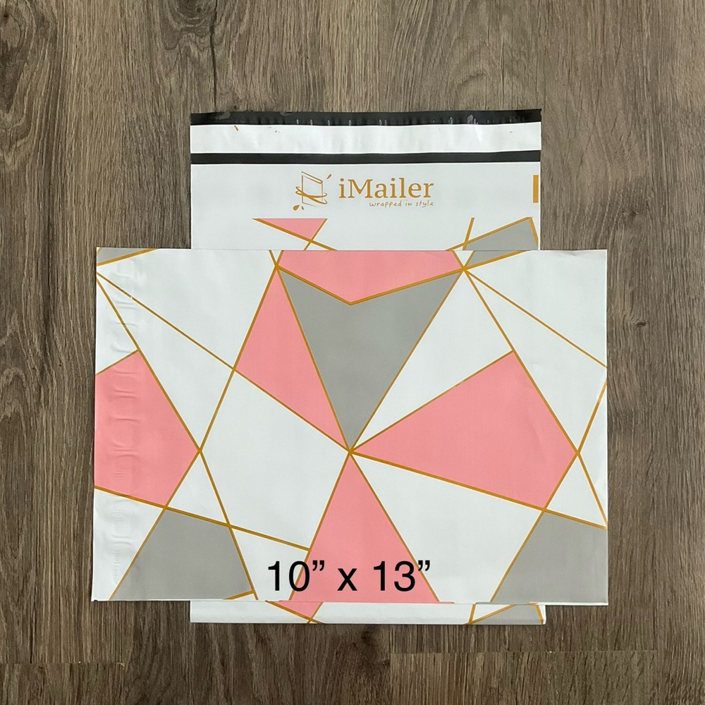 50 Polymailers 10”x 13” Pink Triangular
